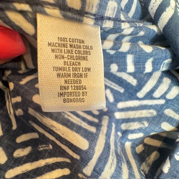 Bonobos Slim Medium Short Sleeve Blue Geometric Collared Shirt - Picture 10 of 10